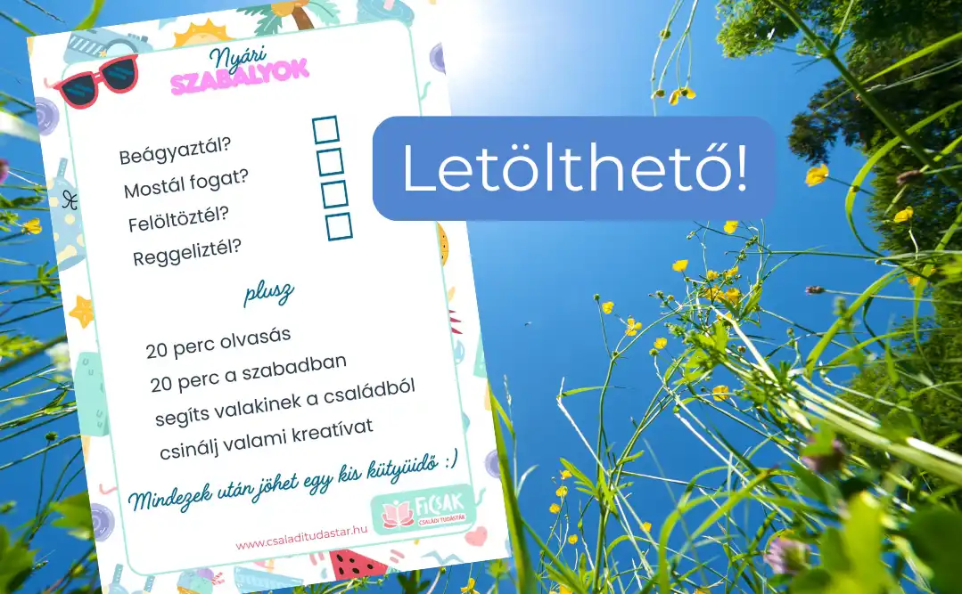 Letölthető – Nyári házirend gyerekeknek